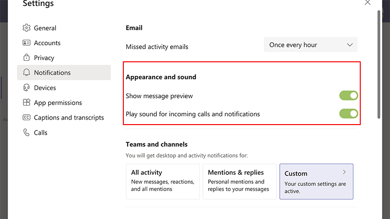 Bấm n&uacute;t gạt sang phải để bật th&ocirc;ng b&aacute;o